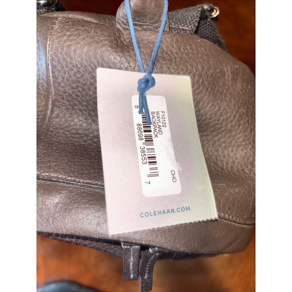 COLE HAAN F10122 Wayland Brown Leather Pebbled Backpack Good Condition MSRP$360 - Picture 7 of 9